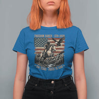Vintage Cowboy and Soaring Eagle Freedom Ranch 1776 to 2026 T Shirt For Women Proud to Ride American Flag 250th Anniversary