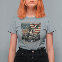 Vintage Cowboy and Soaring Eagle Freedom Ranch 1776 to 2026 T Shirt For Women Proud to Ride American Flag 250th Anniversary
