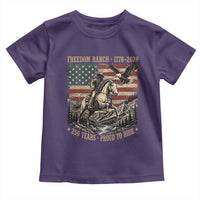 Vintage Cowboy and Soaring Eagle Freedom Ranch 1776 to 2026 Toddler T Shirt Proud to Ride American Flag 250th Anniversary