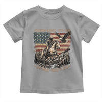 Vintage Cowboy and Soaring Eagle Freedom Ranch 1776 to 2026 Toddler T Shirt Proud to Ride American Flag 250th Anniversary
