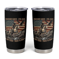 Vintage Cowboy and Soaring Eagle Freedom Ranch 1776 to 2026 Tumbler Cup Proud to Ride American Flag 250th Anniversary