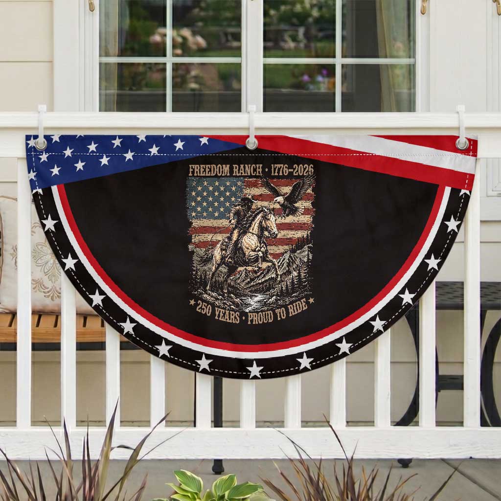 Vintage Cowboy and Soaring Eagle Freedom Ranch 1776 to 2026 Patriotic Fan Flag Proud to Ride American Flag 250th Anniversary