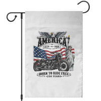 America Born to Ride Free 250 Years Biker Garden Flag American Flag Chopper Motorcycle Statue of Liberty 1776 to 2026 Semiquincentennial