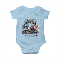 America Born to Ride Free 250 Years Biker Baby Onesie American Flag Chopper Motorcycle Statue of Liberty 1776 to 2026 Semiquincentennial