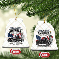 America Born to Ride Free 250 Years Biker Ceramic Ornament American Flag Chopper Motorcycle Statue of Liberty 1776 to 2026 Semiquincentennial