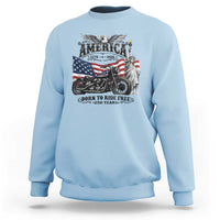 America Born to Ride Free 250 Years Biker Sweatshirt American Flag Chopper Motorcycle Statue of Liberty 1776 to 2026 Semiquincentennial