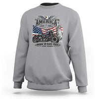 America Born to Ride Free 250 Years Biker Sweatshirt American Flag Chopper Motorcycle Statue of Liberty 1776 to 2026 Semiquincentennial