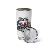 America Born to Ride Free 250 Years Biker Tumbler Cup American Flag Chopper Motorcycle Statue of Liberty 1776 to 2026 Semiquincentennial