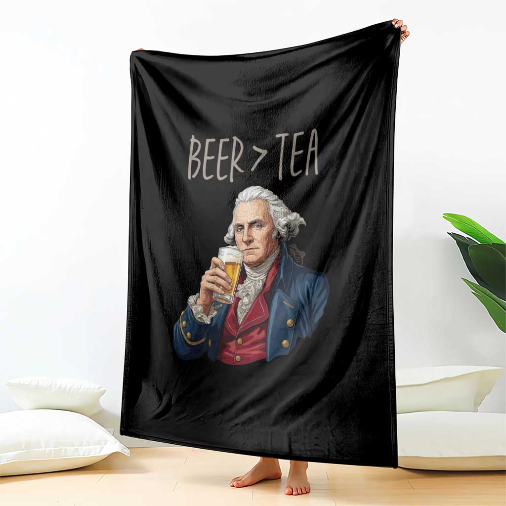Beer Greater Than Tea Funny Founding Fathers Throw Blanket American History Drinking Boston Tea Party Sarcasm