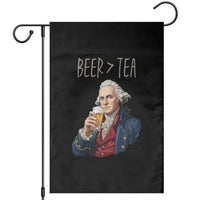 Beer Greater Than Tea Funny Founding Fathers Garden Flag American History Drinking Boston Tea Party Sarcasm