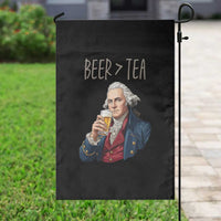 Beer Greater Than Tea Funny Founding Fathers Garden Flag American History Drinking Boston Tea Party Sarcasm