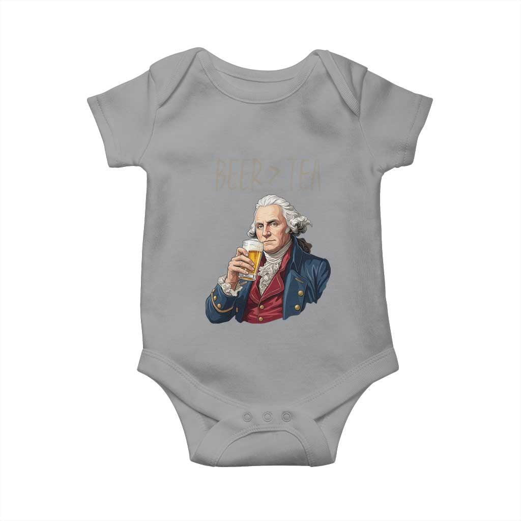 Beer Greater Than Tea Funny Founding Fathers Baby Onesie American History Drinking Boston Tea Party Sarcasm