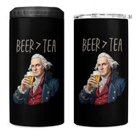 Beer Greater Than Tea Funny Founding Fathers 4 in 1 Can Cooler Tumbler American History Drinking Boston Tea Party Sarcasm