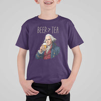 Beer Greater Than Tea Funny Founding Fathers T Shirt For Kid American History Drinking Boston Tea Party Sarcasm