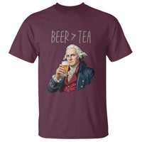 Beer Greater Than Tea Funny Founding Fathers T Shirt American History Drinking Boston Tea Party Sarcasm