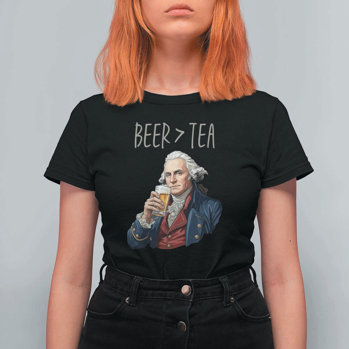 Beer Greater Than Tea Funny Founding Fathers T Shirt For Women American History Drinking Boston Tea Party Sarcasm