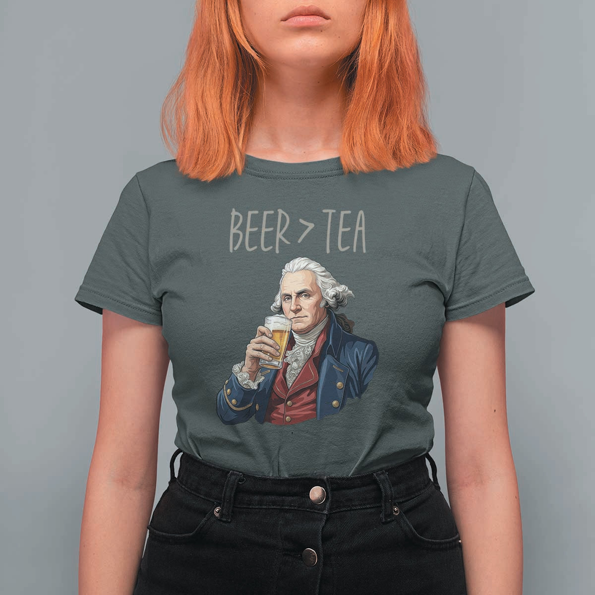 Beer Greater Than Tea Funny Founding Fathers T Shirt For Women American History Drinking Boston Tea Party Sarcasm