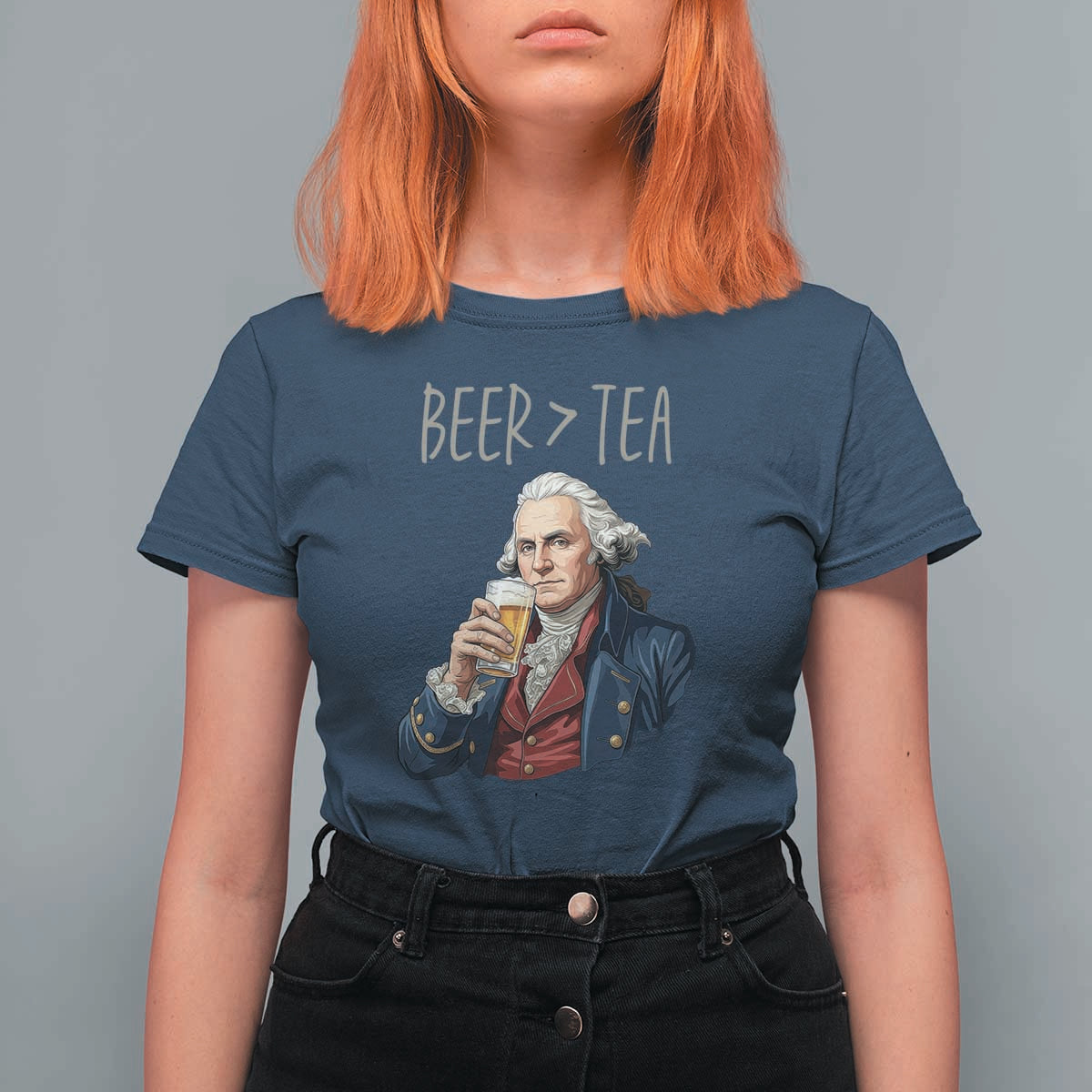 Beer Greater Than Tea Funny Founding Fathers T Shirt For Women American History Drinking Boston Tea Party Sarcasm