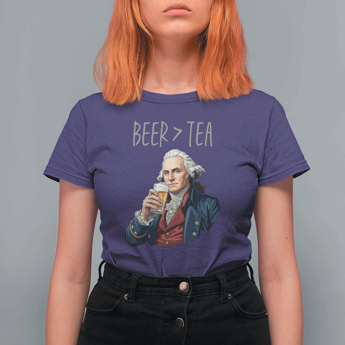 Beer Greater Than Tea Funny Founding Fathers T Shirt For Women American History Drinking Boston Tea Party Sarcasm
