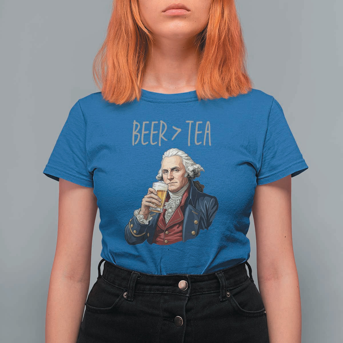 Beer Greater Than Tea Funny Founding Fathers T Shirt For Women American History Drinking Boston Tea Party Sarcasm