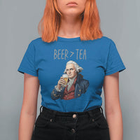 Beer Greater Than Tea Funny Founding Fathers T Shirt For Women American History Drinking Boston Tea Party Sarcasm