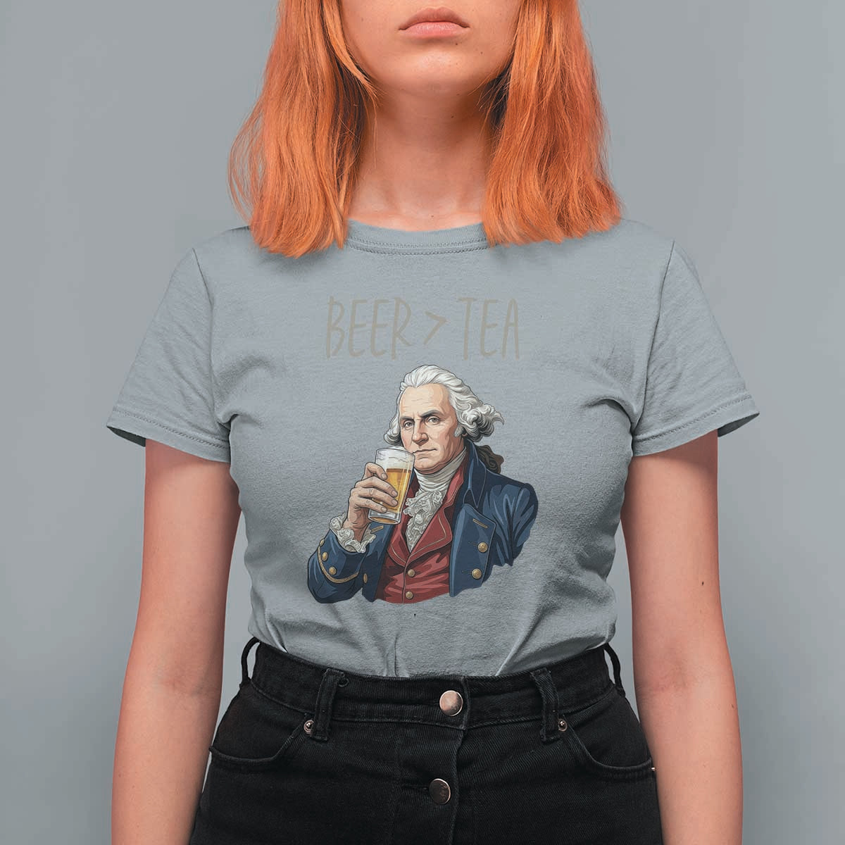 Beer Greater Than Tea Funny Founding Fathers T Shirt For Women American History Drinking Boston Tea Party Sarcasm