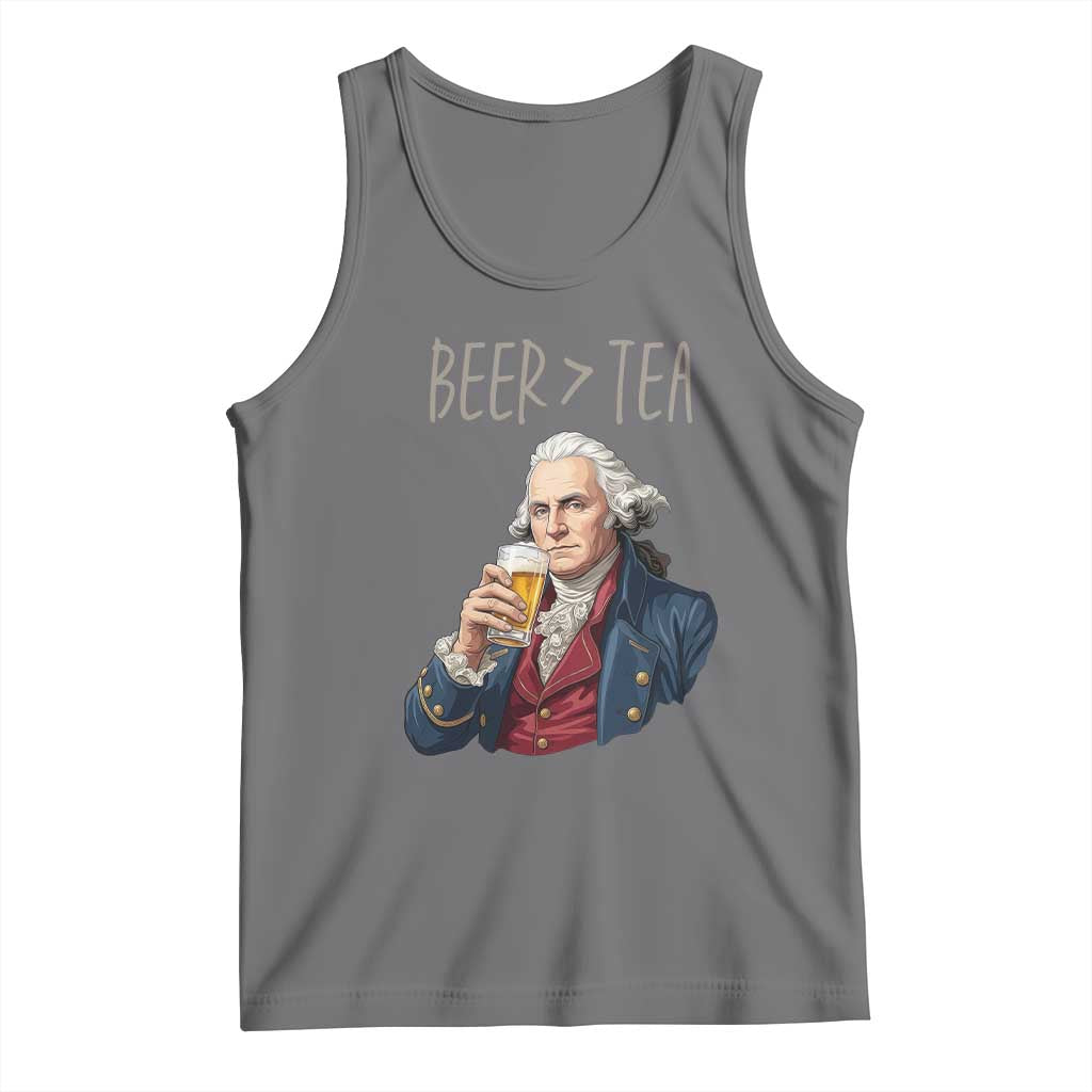 Beer Greater Than Tea Funny Founding Fathers Tank Top American History Drinking Boston Tea Party Sarcasm