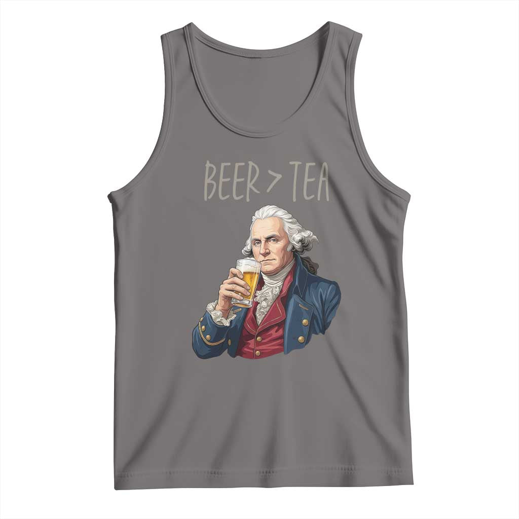 Beer Greater Than Tea Funny Founding Fathers Tank Top American History Drinking Boston Tea Party Sarcasm