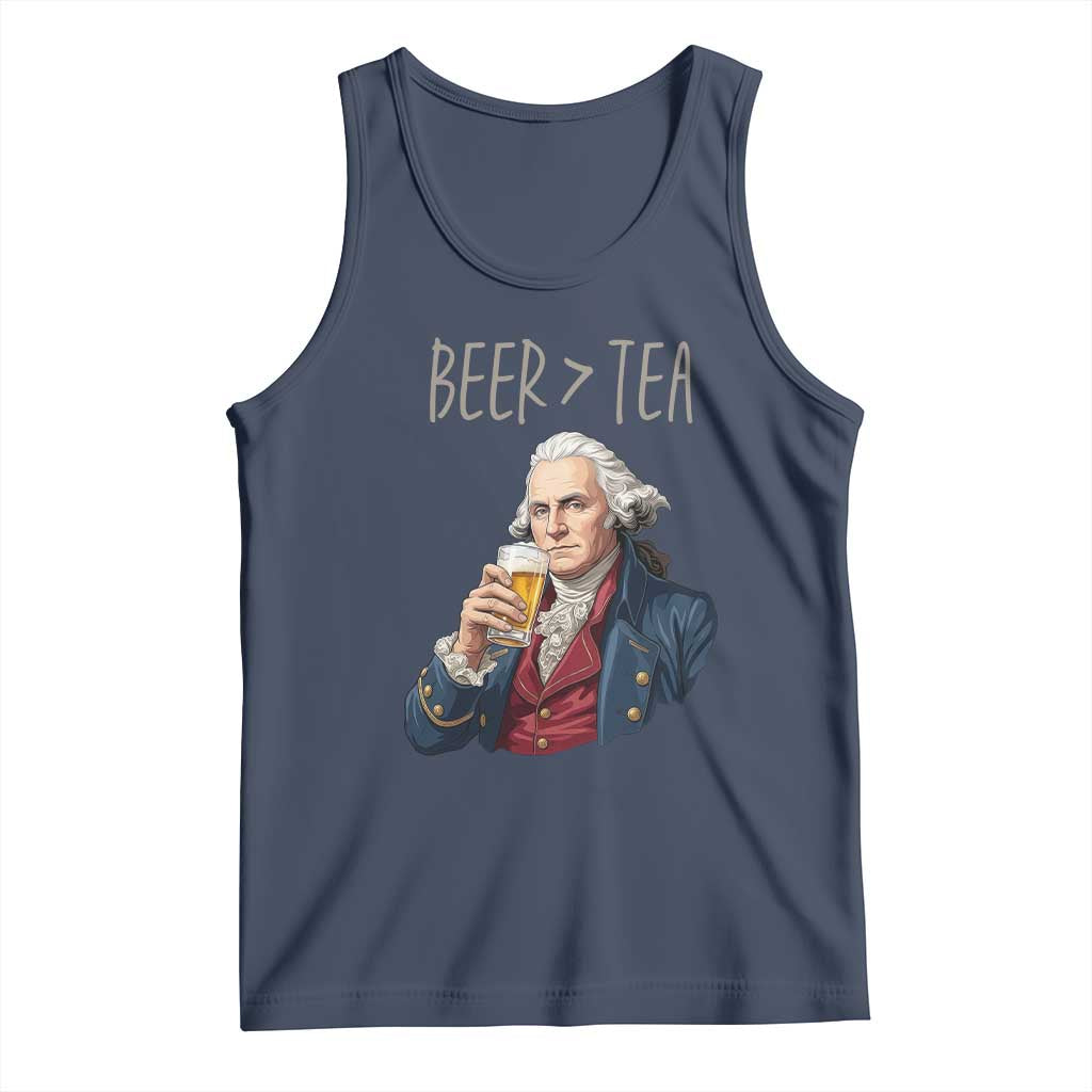 Beer Greater Than Tea Funny Founding Fathers Tank Top American History Drinking Boston Tea Party Sarcasm