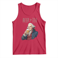 Beer Greater Than Tea Funny Founding Fathers Tank Top American History Drinking Boston Tea Party Sarcasm