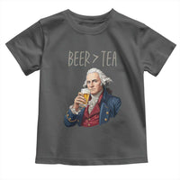 Beer Greater Than Tea Funny Founding Fathers Toddler T Shirt American History Drinking Boston Tea Party Sarcasm