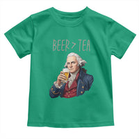 Beer Greater Than Tea Funny Founding Fathers Toddler T Shirt American History Drinking Boston Tea Party Sarcasm
