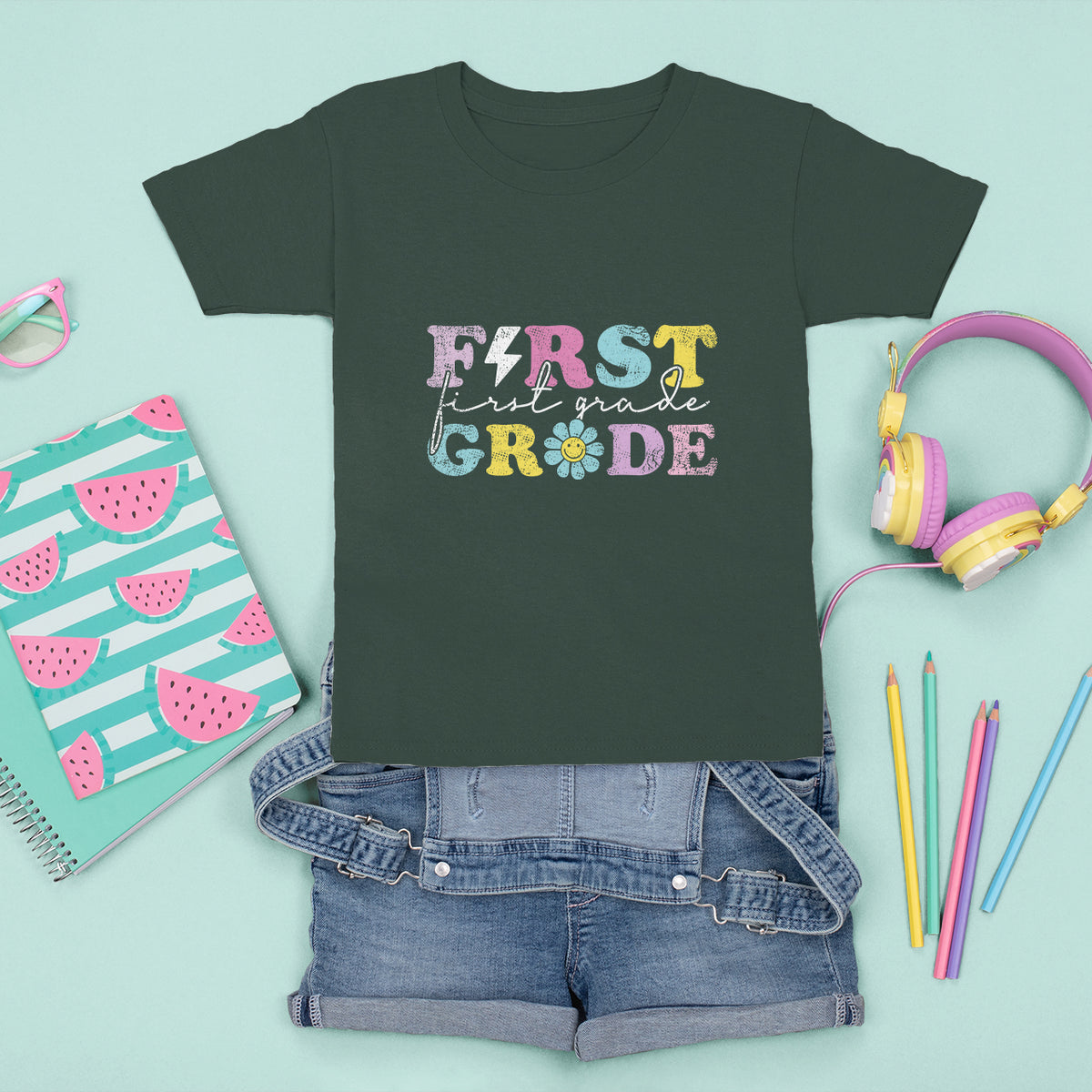 Groovy 1st Grade Vibes T Shirt For Kid First Day Back to School - Wonder Print Shop