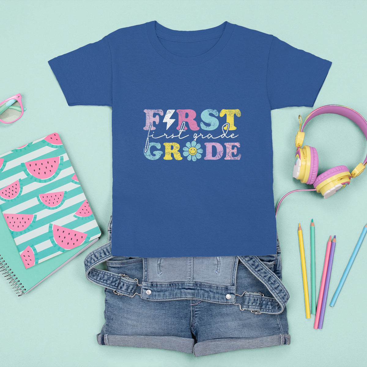 Groovy 1st Grade Vibes T Shirt For Kid First Day Back to School - Wonder Print Shop