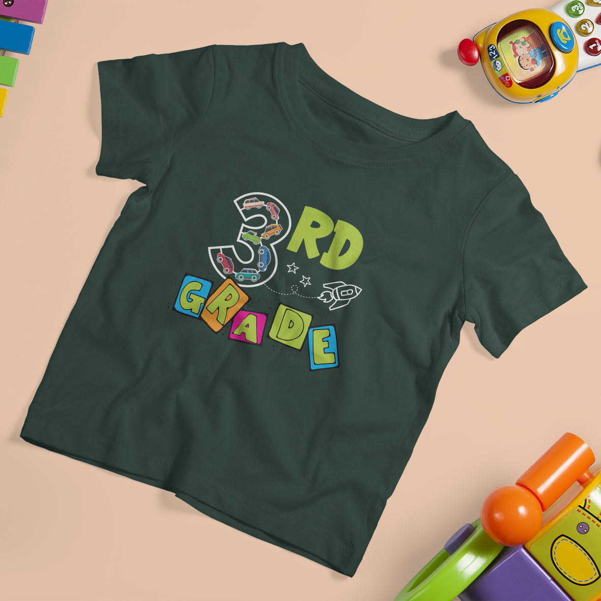 3rd Grade Cars T Shirt For Kid First Day Back To School Vehicles Toys Lover - Wonder Print Shop