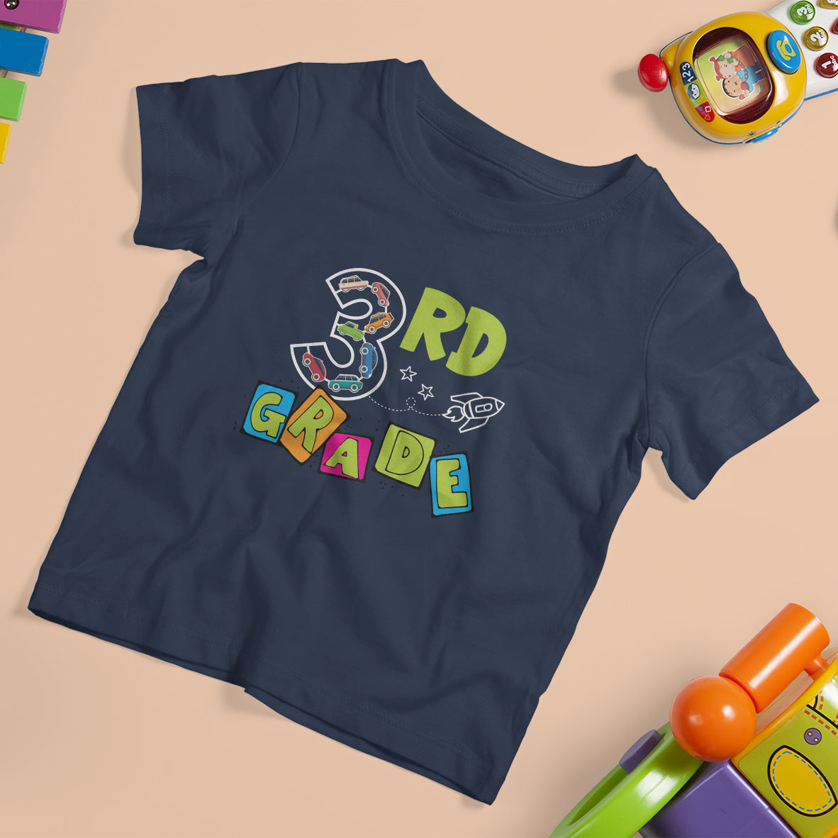 3rd Grade Cars T Shirt For Kid First Day Back To School Vehicles Toys Lover - Wonder Print Shop