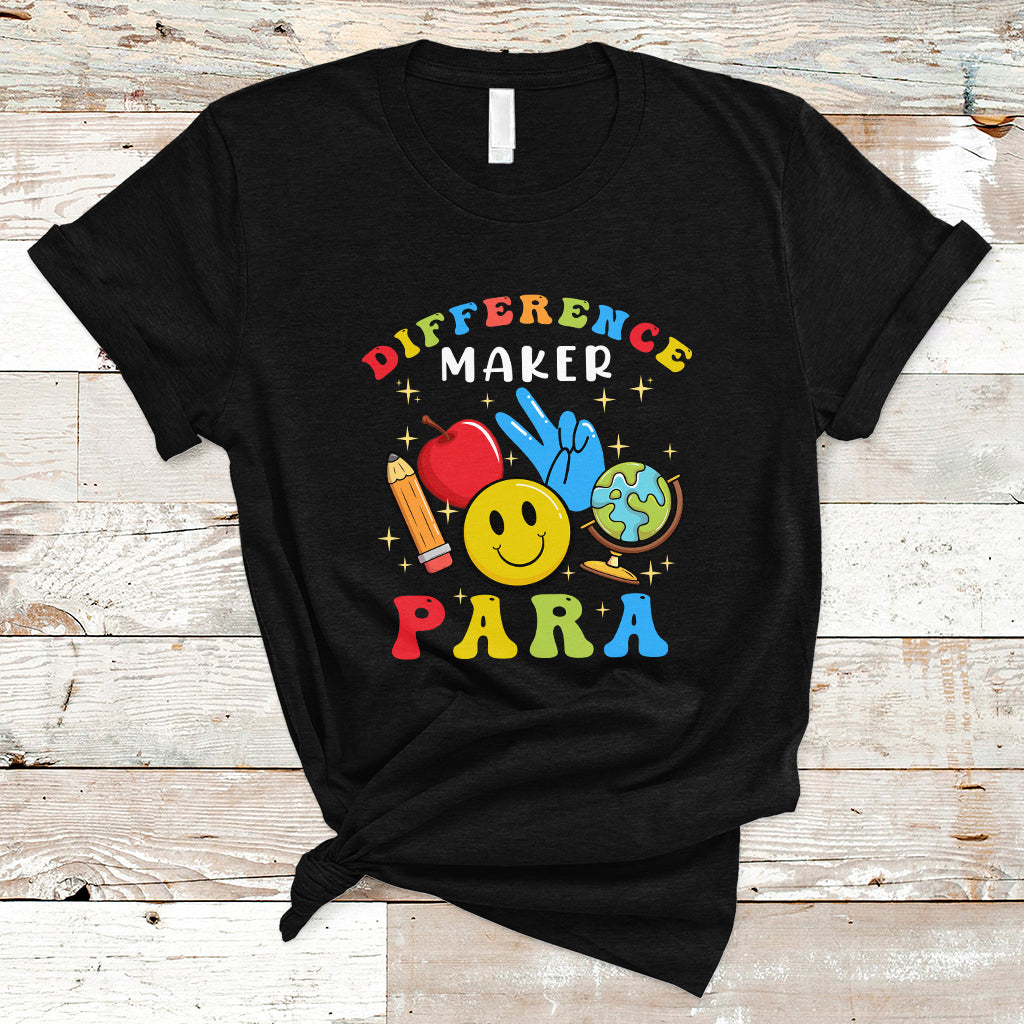 Teacher T Shirt Difference Maker Para Teacher Paraprofessional Paraeducator T-Shirt, Back To School Shirt, Gift For Teacher, Teaching - Wonder Print Shop