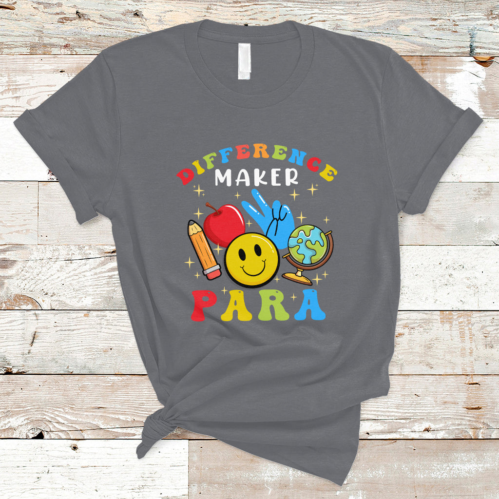 Teacher T Shirt Difference Maker Para Teacher Paraprofessional Paraeducator T-Shirt, Back To School Shirt, Gift For Teacher, Teaching - Wonder Print Shop