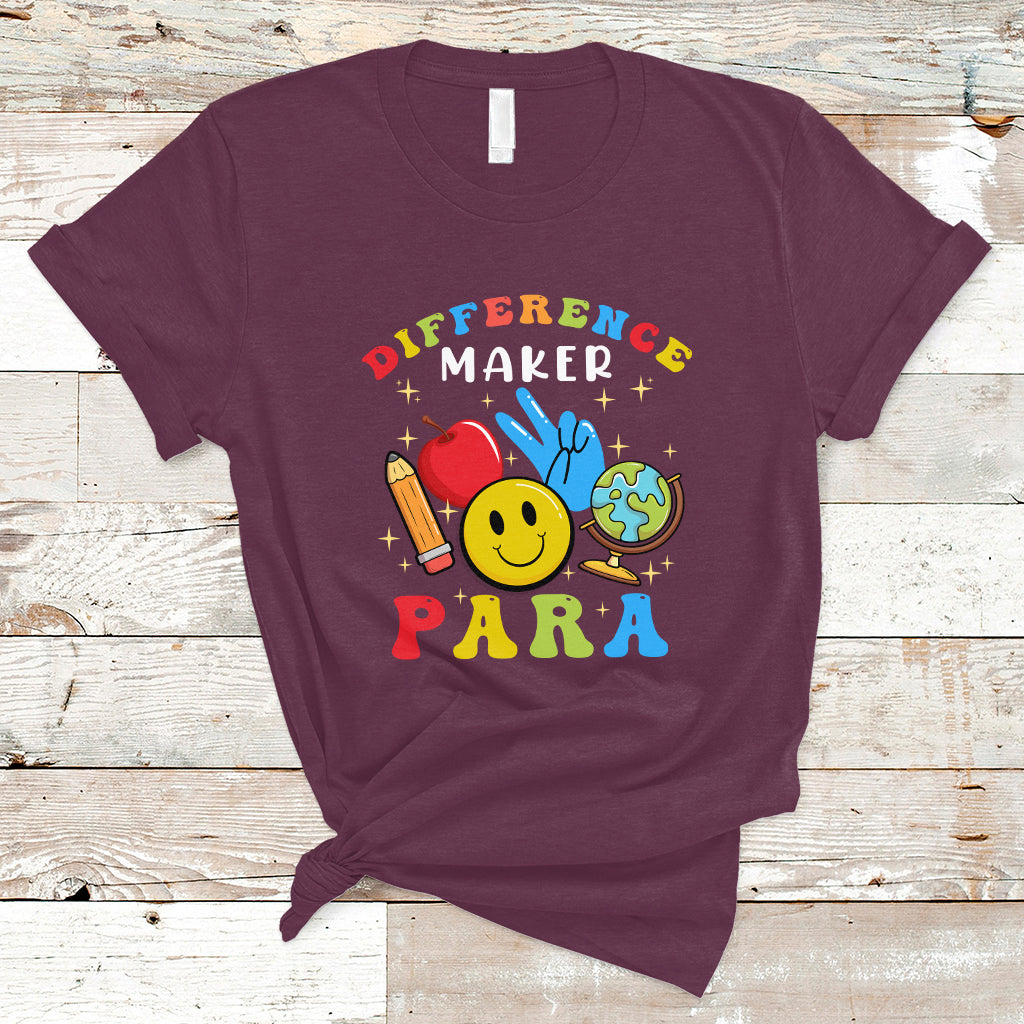 Teacher T Shirt Difference Maker Para Teacher Paraprofessional Paraeducator T-Shirt, Back To School Shirt, Gift For Teacher, Teaching - Wonder Print Shop