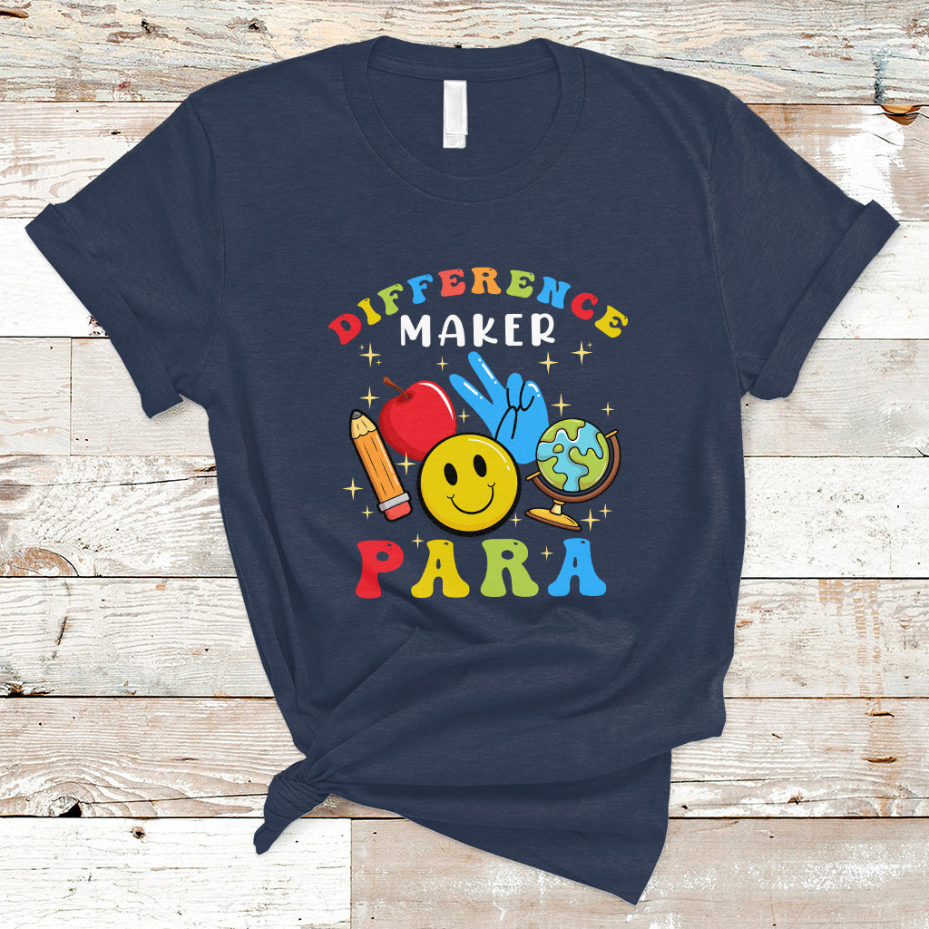 Teacher T Shirt Difference Maker Para Teacher Paraprofessional Paraeducator T-Shirt, Back To School Shirt, Gift For Teacher, Teaching - Wonder Print Shop