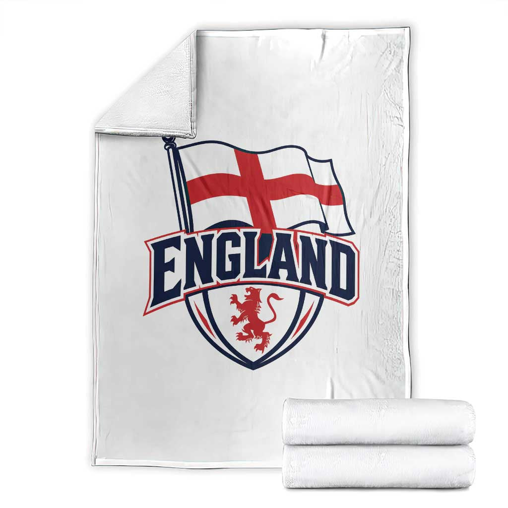 England Patriotic Crest St George Cross Flag Graphic Throw Blanket English Lion Crest Heritage Pride Souvenir