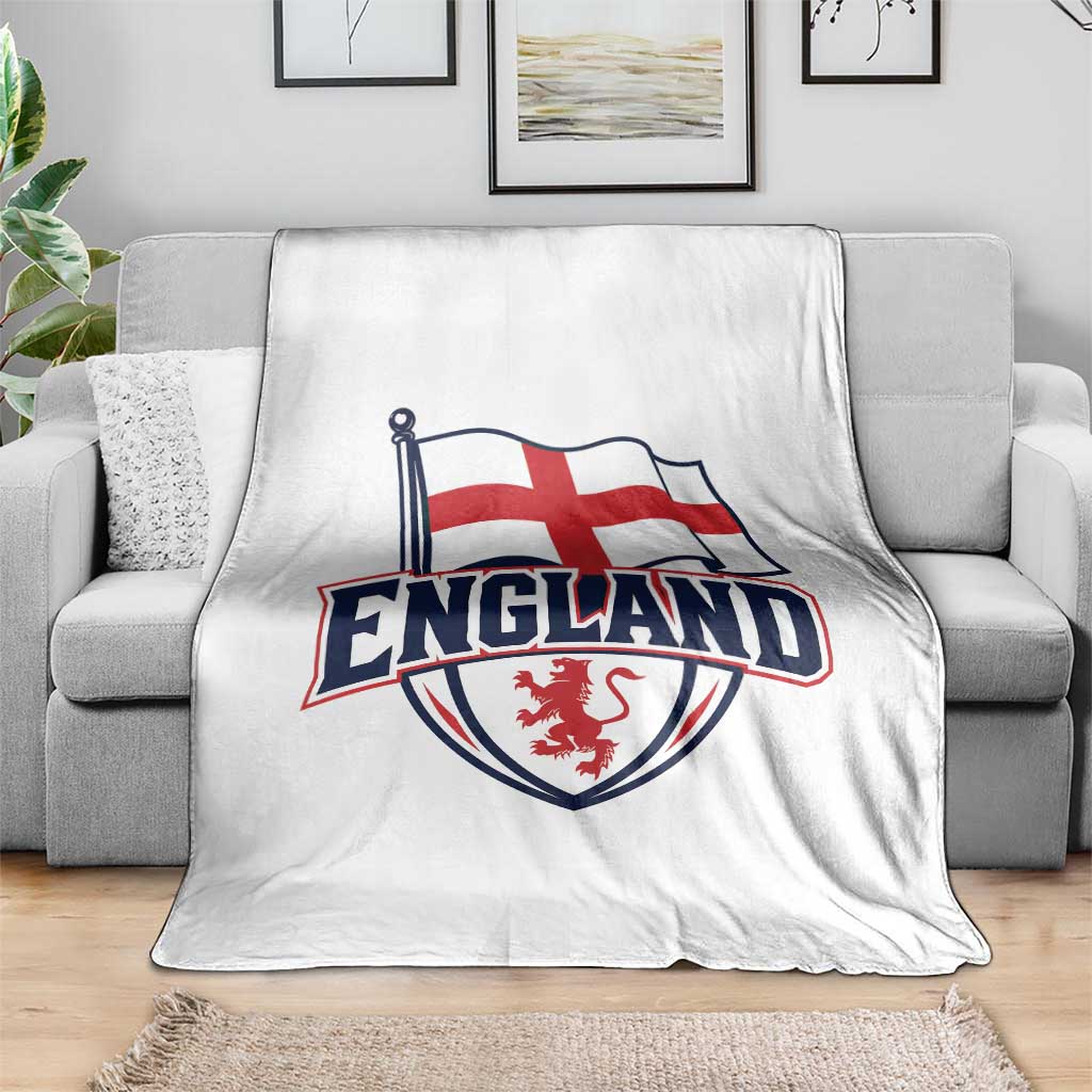 England Patriotic Crest St George Cross Flag Graphic Throw Blanket English Lion Crest Heritage Pride Souvenir