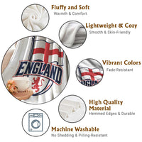 England Patriotic Crest St George Cross Flag Graphic Throw Blanket English Lion Crest Heritage Pride Souvenir