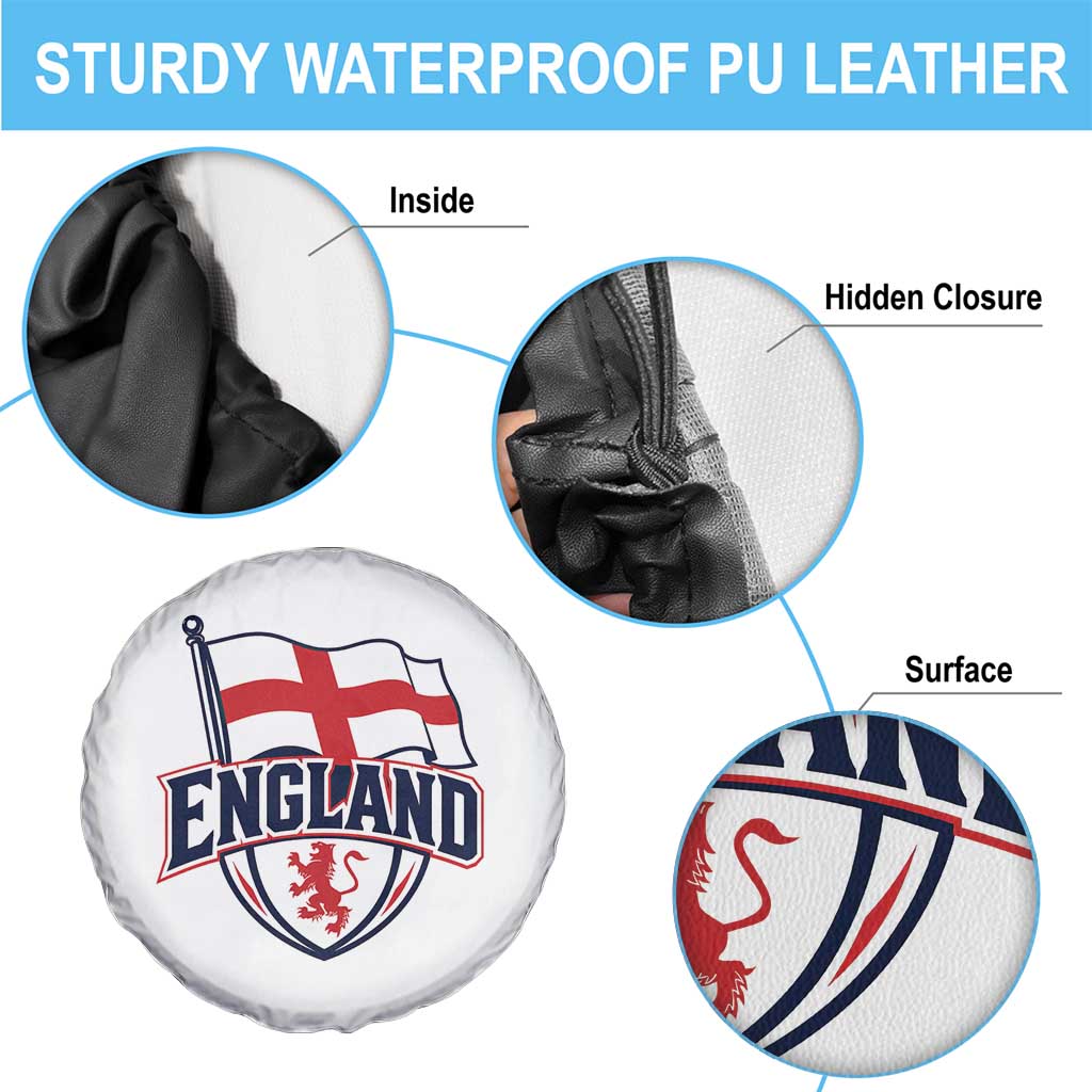 England Patriotic Crest St George Cross Flag Graphic Spare Tire Cover English Lion Crest Heritage Pride Souvenir