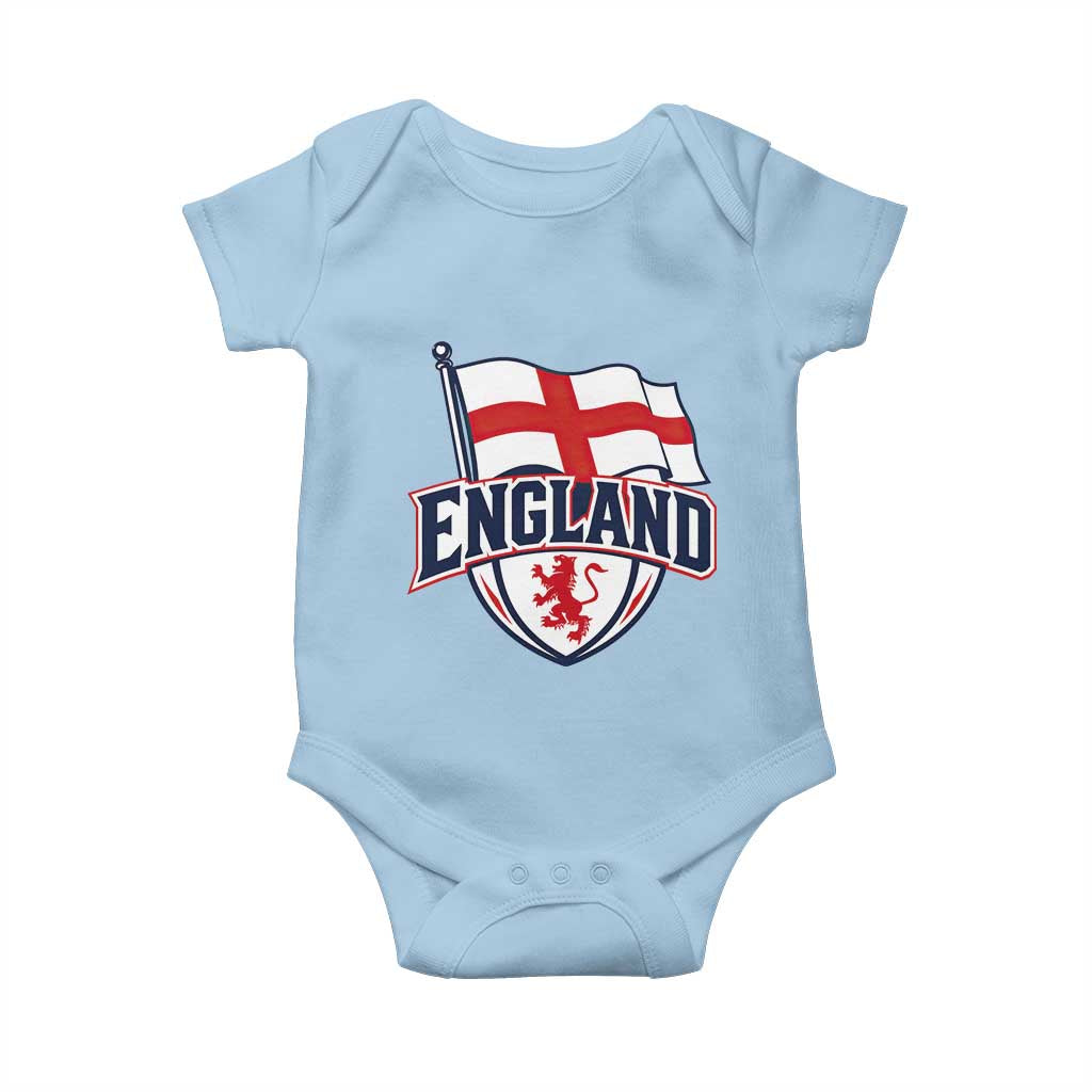 England Patriotic Crest St George Cross Flag Graphic Baby Onesie English Lion Crest Heritage Pride Souvenir