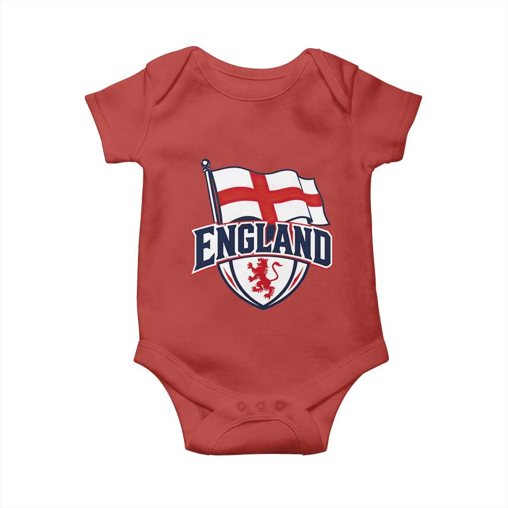 England Patriotic Crest St George Cross Flag Graphic Baby Onesie English Lion Crest Heritage Pride Souvenir