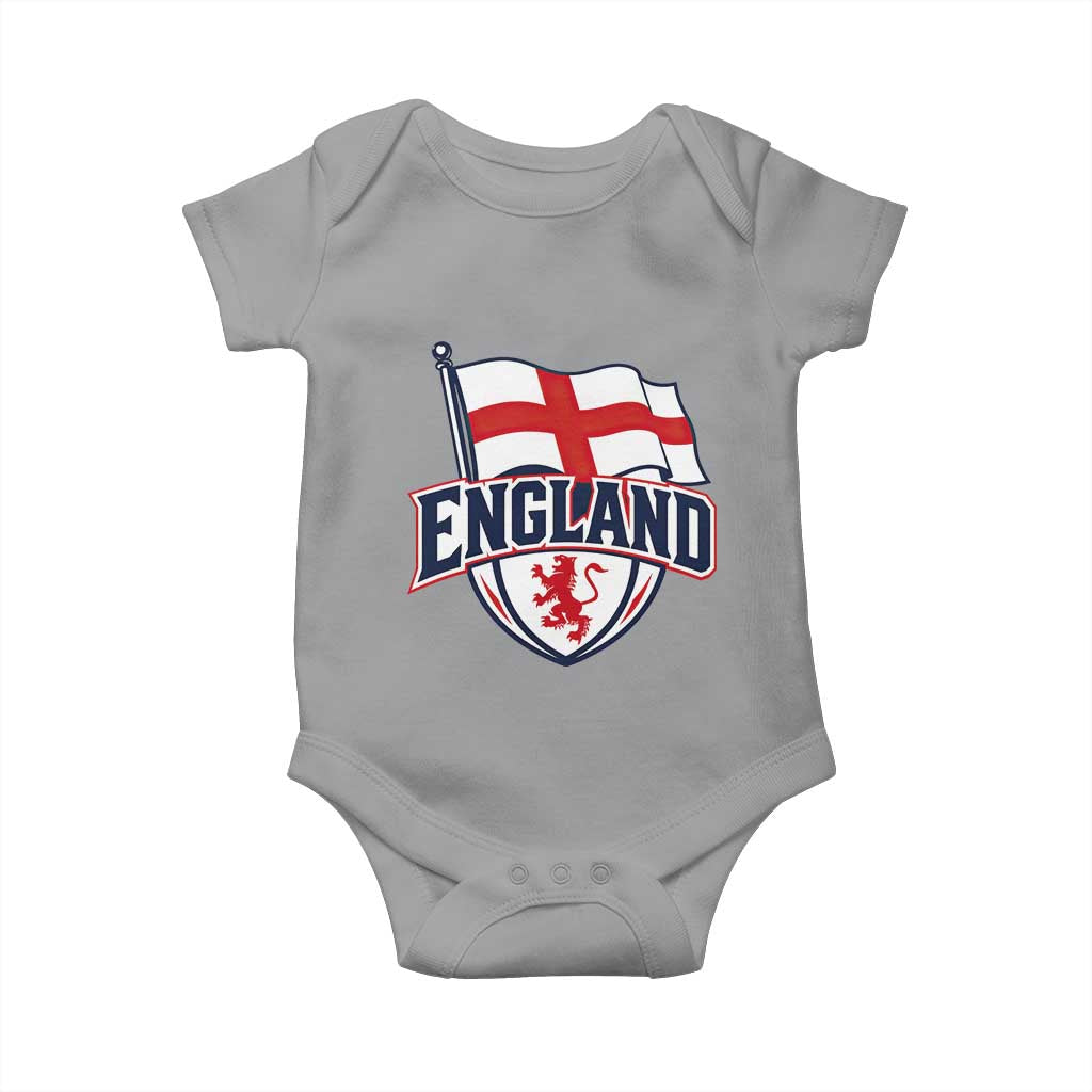 England Patriotic Crest St George Cross Flag Graphic Baby Onesie English Lion Crest Heritage Pride Souvenir