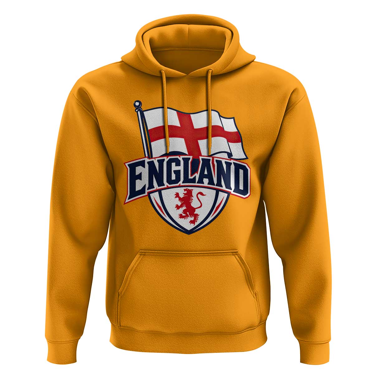 England Patriotic Crest St George Cross Flag Graphic Hoodie English Lion Crest Heritage Pride Souvenir