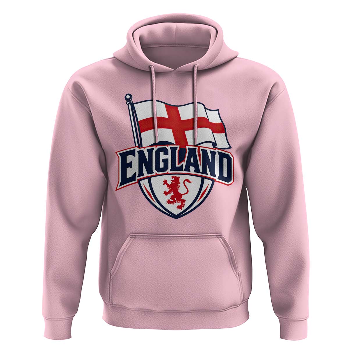 England Patriotic Crest St George Cross Flag Graphic Hoodie English Lion Crest Heritage Pride Souvenir
