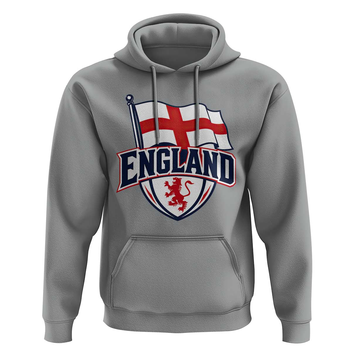England Patriotic Crest St George Cross Flag Graphic Hoodie English Lion Crest Heritage Pride Souvenir